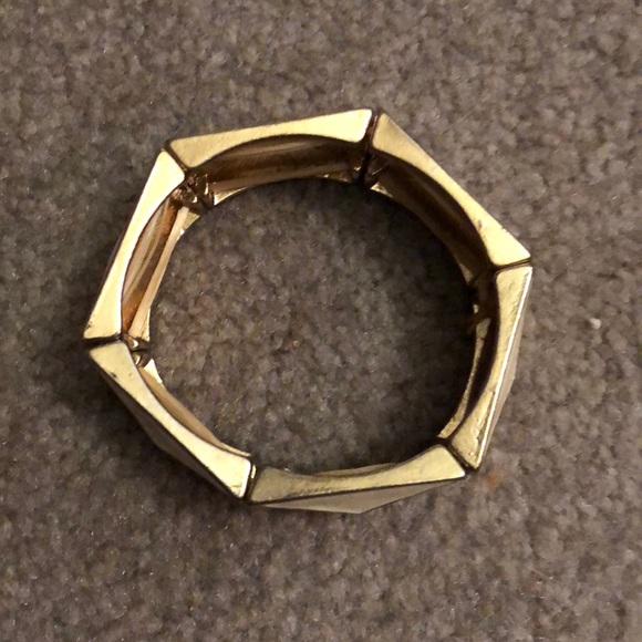 Stretchy white and gold chunky bracelet - Picture 2 of 3